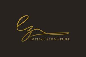 Initial LZ Letter Signature Logo Template elegant design logo. Hand drawn Calligraphy lettering Vector illustration.