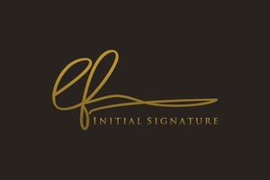 Initial LF Letter Signature Logo Template elegant design logo. Hand drawn Calligraphy lettering Vector illustration.