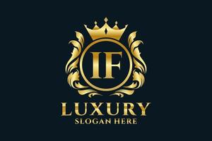 Initial IF Letter Royal Luxury Logo template in vector art for luxurious branding projects and other vector illustration.