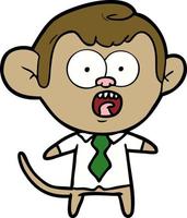 cartoon monkey businessman vector