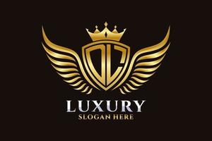 Luxury royal wing Letter DL crest Gold color Logo vector, Victory logo, crest logo, wing logo, vector logo template.