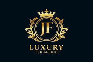 Initial JF Letter Royal Luxury Logo template in vector art for luxurious branding projects and other vector illustration.