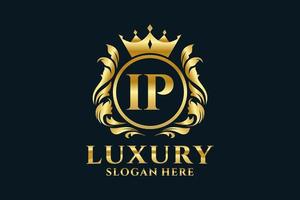 Initial IP Letter Royal Luxury Logo template in vector art for luxurious branding projects and other vector illustration.