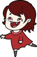 cartoon laughing vampire girl vector