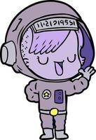 cartoon astronaut woman vector