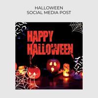 Halloween social media post design vector