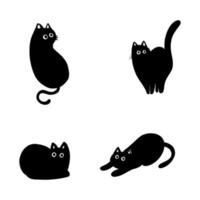 silueta de gato negro vector