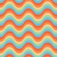 70s groovy psychedelic wavy rainbow seamless pattern. Funky hippie retro background for surface design, wallpaper, wrapping paper, textile vector