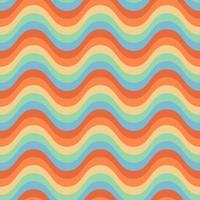 70s groovy psychedelic wavy rainbow seamless pattern. Funky hippie retro background for surface design, wallpaper, wrapping paper, textile vector