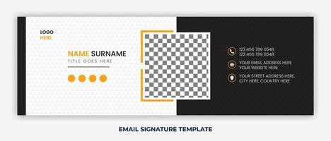 Minimalist email signature template design or email footer and personal social media cover vector