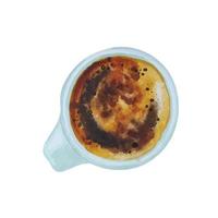 Watercolor  cup of coffee, latte, capuccino, espresso vector