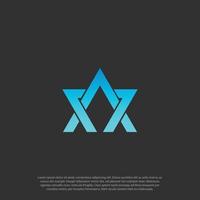 combine Letter A and star shape with modern gradient concept logo vector