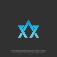 combine Letter A and star shape with modern gradient concept logo vector