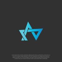 combine Letter A and star shape with modern gradient concept logo vector