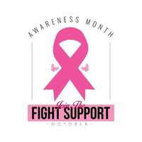World Breast Cancer Awareness Month in October vector