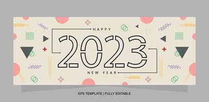 Happy New Year 2023 Background Design Template vector