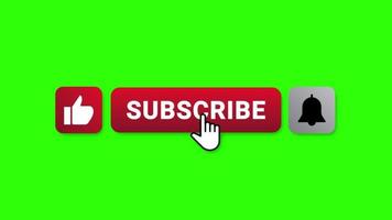 New Animate Subscribe Like Notification Button Green Screen Free video