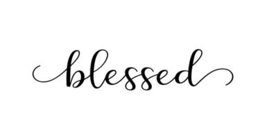 blessed calligraphy text with swashes vector
