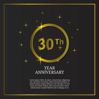 30th anniversary celebration icon type logo in luxury gold color vector