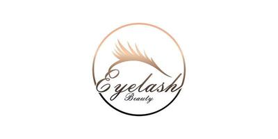 Eyelash logo design for lashes beauty salon with unique concept premium vector