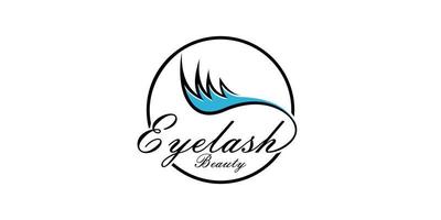 Eyelash logo design for lashes beauty salon with unique concept premium vector