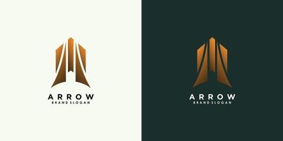 arrow logo design vector with creative unique concept