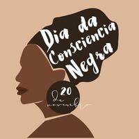 dia da conciencia negra ilustración abstracto moderno mujer retrato diseño vector