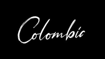 Colombia text sketch writing video animation 4K