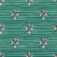 Wild strawberry seamless pattern. Wild berries floral wallpaper. Strawberry plant endless backdrop. vector