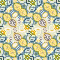 Decorative abstract mosaic ornament. Kaleidoscope seamless pattern. Hand drawn circle shapes wallpaper. vector