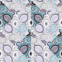 Decorative abstract mosaic ornament. Kaleidoscope seamless pattern. Hand drawn circle shapes wallpaper. vector