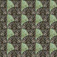 Decorative kaleidoscope mosaic ornament. Circle shapes seamless pattern. Doodle style. vector