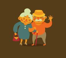 cute elderly couple grandparents vector