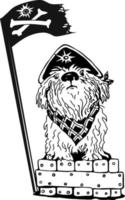 imagen de dibujos animados de un perro disfrazado de pirata de carnaval. vector