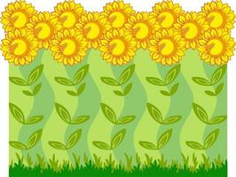 Background linear ornament strip of sunflowers. vector