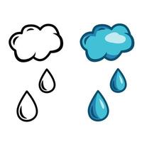 el icono de lluvia es un símbolo de lluvia de nubes para el diseño de su sitio web, logotipo, aplicación, interfaz de usuario. un signo de asalto predicho moderno. tiempo, el concepto de internet. ilustración vectorial vector