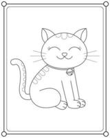 Cute cat suitable for children's coloring page vector illustration