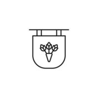 letrero para tiendas y comercios. signo monocromático y trazo editable. adecuado para publicidad, libros, sitios de Internet, aplicaciones. icono de línea vectorial de ramo de flores vector