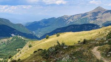 beautiful views of the mountains of Limone Piemonte, in the Piedmontese maritime alps, during a trekking in August of the summer of 2022 photo