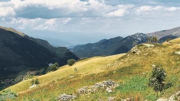 beautiful views of the mountains of Limone Piemonte, in the Piedmontese maritime alps, during a trekking in August of the summer of 2022 photo