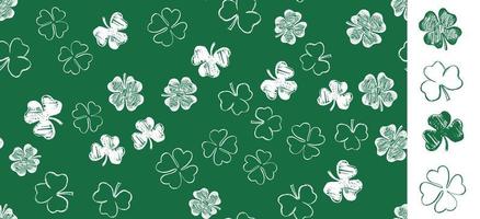 Clover set. Patrick's day. Hand drawn illustration. vector