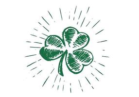 Patrick day. Clover, hand drawn illustration. vector