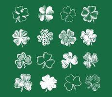 Clover set. Patrick's day. Hand drawn illustration. vector