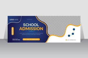 School Admission Timeline Cover and Web Banner Template, Back to School Social Media Cover Template
