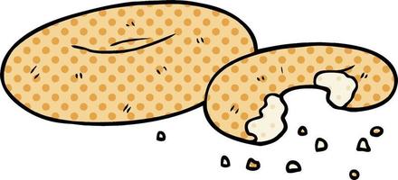 cartoon doodle bagel vector