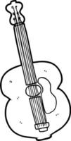 guitarra de dibujo lineal de dibujos animados vector