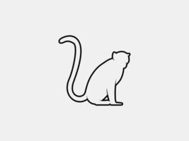 monkey outline vector silhouette