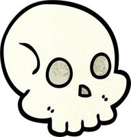 hand drawn doodle style cartoon skull vector