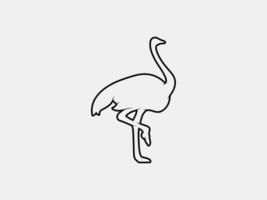 ostrich outline vector silhouette