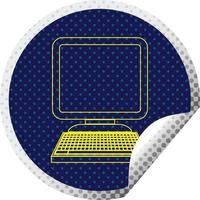 computer icon circular peeling sticker vector illustration